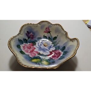 Vintage Hand Painted Porcelain Cabbage Bowl 8" Ucago